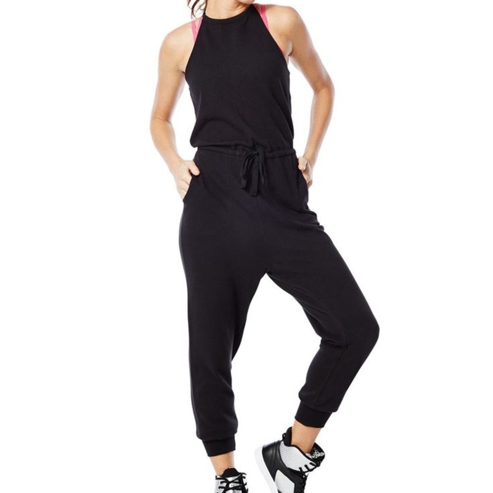 Zumba dance dance jumpsuit black romper fitness workout gym athletic.